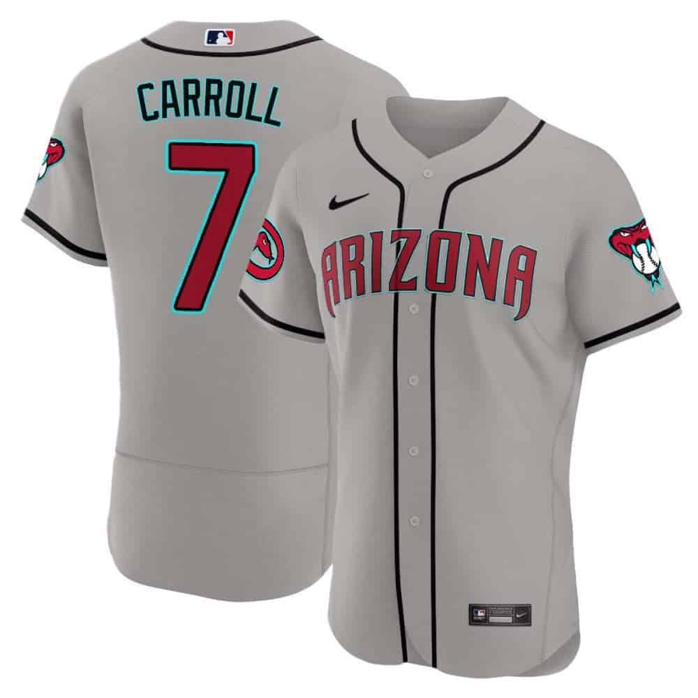 Men Arizona Diamondback #7 Carroll Grey 2024 Nike Flex Base MLB Jersey